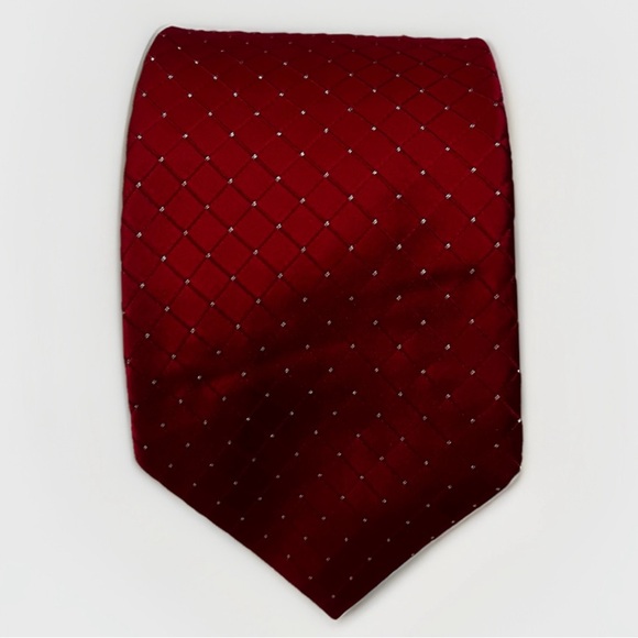 Donald J. TRUMP Signature Collection Handmade Silk Tie Red Diamond Pattern Bold - Picture 3 of 6